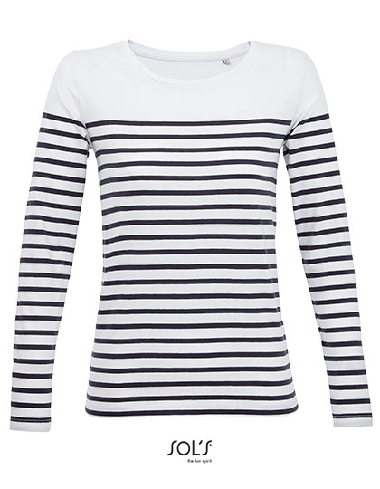 SOL´S 03100 Women´s Long Sleeve Striped T-Shirt Matelot