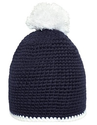 Myrtle beach MB7964 Pompon Hat With Contrast Stripe