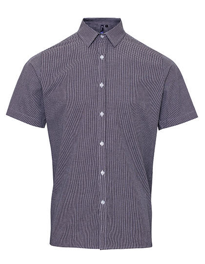 Premier Workwear PR221 Men´s Microcheck (Gingham) Short Sleeve Cotton Shirt