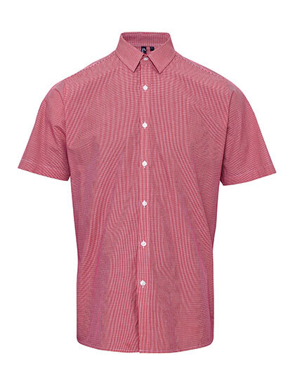 Premier Workwear PR221 Men´s Microcheck (Gingham) Short Sleeve Cotton Shirt