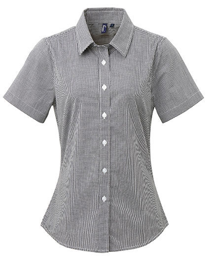 Premier Workwear PR321 Women´s Microcheck (Gingham) Short Sleeve Cotton Shirt