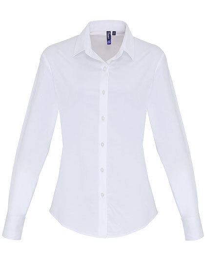 Premier Workwear PR344 Women´s Stretch Fit Poplin Long Sleeve Cotton Shirt