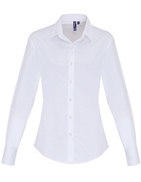 Premier Workwear PR344 Women´s Stretch Fit Poplin Long Sleeve Cotton Shirt