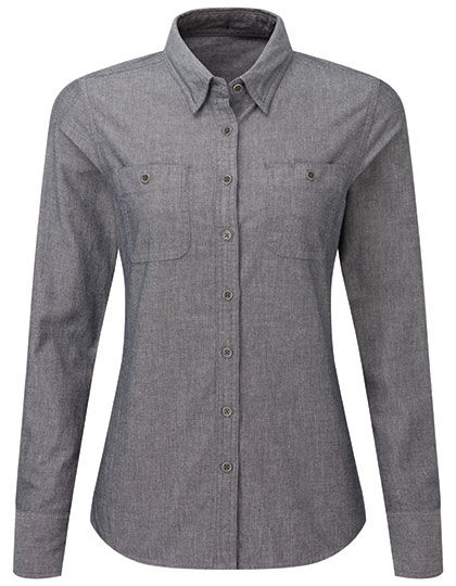 Premier Workwear PR347 Women´s Organic Chambray Fairtrade Long Sleeve Shirt