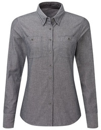 Premier Workwear PR347 Women´s Organic Chambray Fairtrade Long Sleeve Shirt