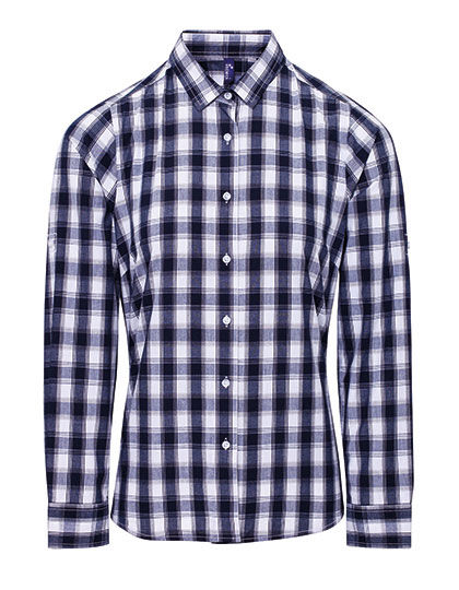 Premier Workwear PR350 Women´s Mulligan Check Cotton Long Sleeve Shirt