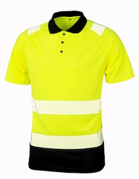 [1000310797] Result Genuine Recycled R501X Recycled Safety Polo Shirt (Fluorescent Yellow|Black, S/M)