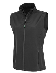 [1000310881] Result Genuine Recycled R902F Womens Recycled 2-Layer Printable Softshell Bodywarmer (Black, S)