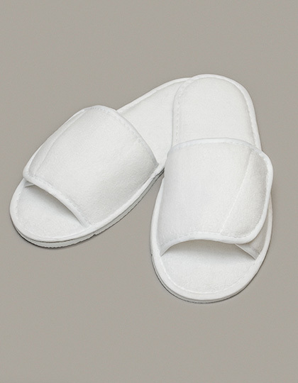 Towel City TC067 Open Toe Slipper With Hook And Loop Fastening