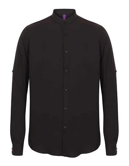 Henbury H592 Men´s Mandarin Shirt Roll Tab Sleeve
