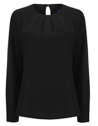 Henbury H598 Ladies´ Pleat Front Long Sleeved Blouse