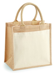 Westford Mill W426 Cotton Pocket Jute Midi Bag