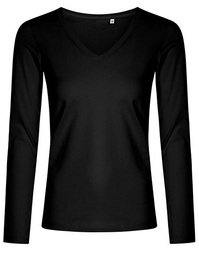 X.O by Promodoro 1560 Women´s V-Neck T-Shirt Long Sleeve