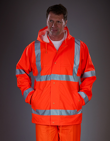 YOKO HVS450 Hi-Vis Soft Flex Breathable Rain Jacket