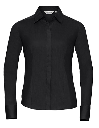 Russell Collection R-924F-0 Ladies´ Long Sleeve Fitted Polycotton Poplin Shirt