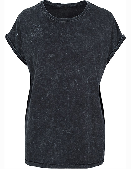 Build Your Brand BY053 Ladies´ Acid Washed Extended Shoulder Tee