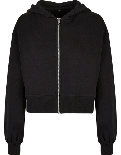 Build Your Brand BY237 Ladies Short Oversized Zip Jacket