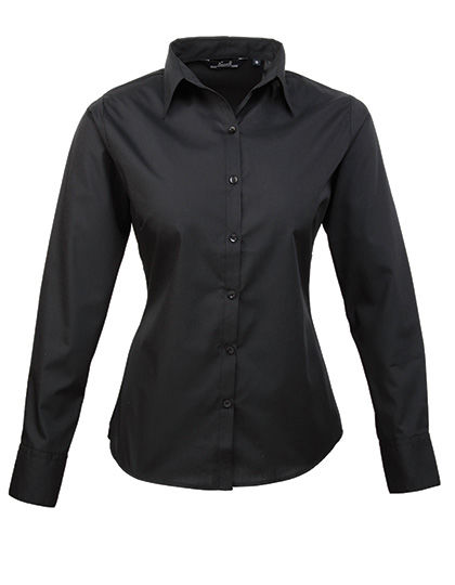 Premier Workwear PR300 Ladies` Poplin Long Sleeve Blouse 