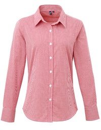 Premier Workwear PR320 Women´s Microcheck (Gingham) Long Sleeve Cotton Shirt