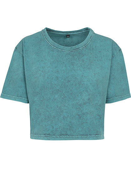 Build Your Brand BY054 Ladies´ Acid Washed Cropped Tee