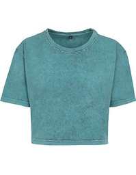 Build Your Brand BY054 Ladies´ Acid Washed Cropped Tee