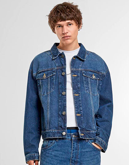 Build Your Brand BY312 Heavy Ounce Boxy Denim Jacket