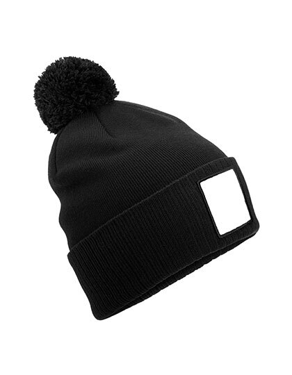 Beechfield B338R Appliqué Patch Pom Beanie