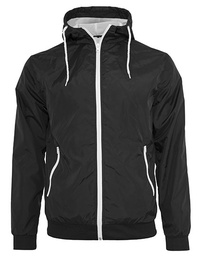 [1000035788] Build Your Brand BY016 Windrunner Jacket (Black|White, S)