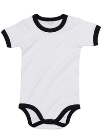 [1000206241] Babybugz BZ19 Baby Ringer Bodysuit (White|Black, 6-12 Monate)