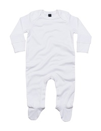 [1000036590] Babybugz BZ35 Baby Organic Sleepsuit with Scratch Mitts (White, 6-12 Monate)