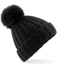 Beechfield B413 Verbier Faux Fur Pop Pom Chunky Beanie