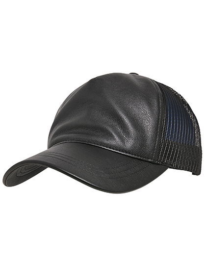 FLEXFIT 6606LT Leather Trucker Cap