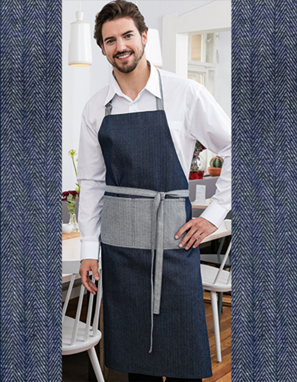 Exner 12717 Jeans-Latzschürze 2-farbig 75 x 100 cm