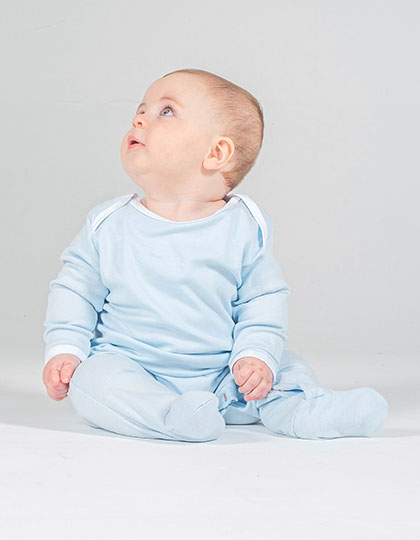 Larkwood LW053 Contrast Long Sleeved Sleepsuit