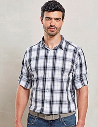 Premier Workwear PR254 Men´s Ginmill Check Long Sleeve Cotton Shirt
