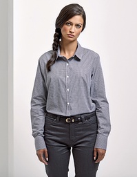 Premier Workwear PR320 Women´s Microcheck (Gingham) Long Sleeve Cotton Shirt