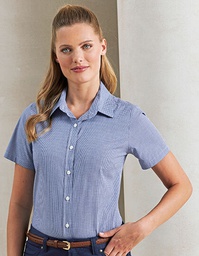Premier Workwear PR321 Women´s Microcheck (Gingham) Short Sleeve Cotton Shirt