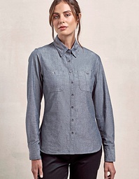 Premier Workwear PR347 Women´s Organic Chambray Fairtrade Long Sleeve Shirt