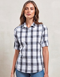 Premier Workwear PR354 Women´s Ginmill Check Long Sleeve Cotton Shirt