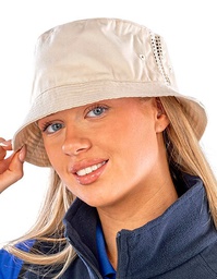 Result Headwear RC045X Deluxe Washed Cotton Bucket Hat With Side Mesh Panels