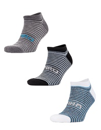 SPIRO S295X 3-Pack Mixed Stripe Coolmax Sneaker Socks