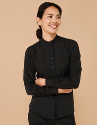 Henbury H593 Ladies´ Mandarin Shirt Roll Tab Sleeve