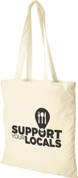 Borsa tote in cotone con serigrafia del logo