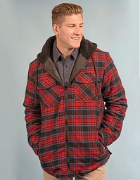 Burnside 8620 Men´s Flannel Jacket With Sherpa Hoodie